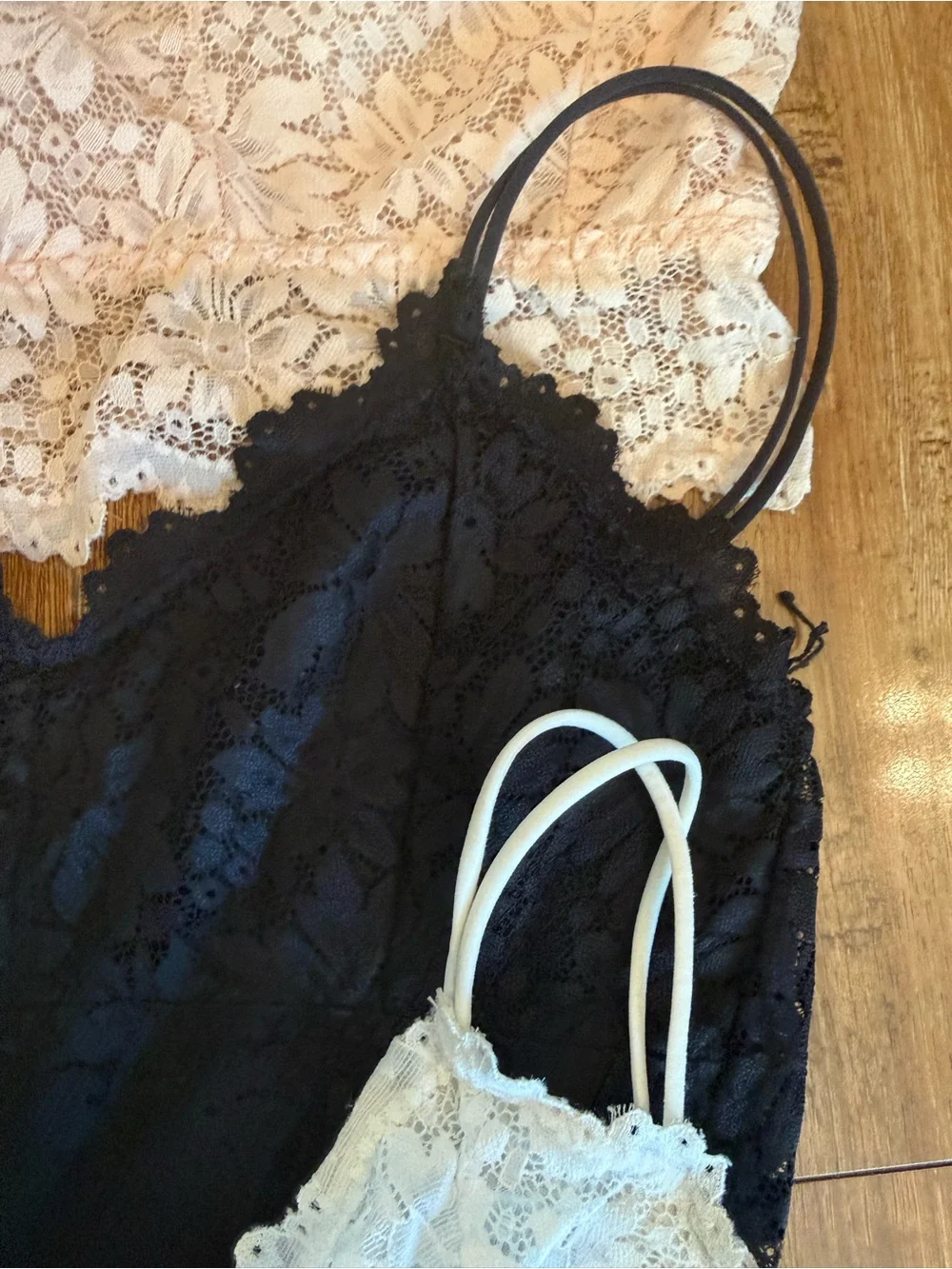 Lace Bralette Set of 3 Pink, Black, White Size Small/Medium